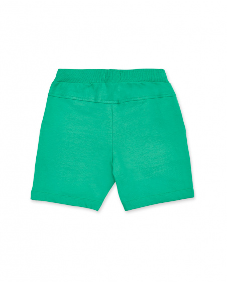 Green knit shorts for boy Game Mode collection