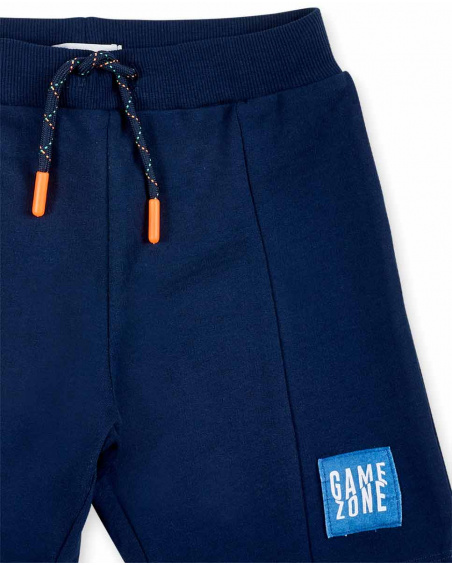 Navy knit bermuda for boy Game Mode collection
