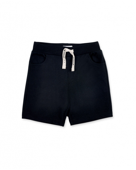 Black knit shorts with pockets for boy Basics Boy collection