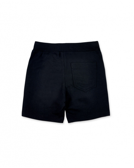 Black knit shorts with pockets for boy Basics Boy collection
