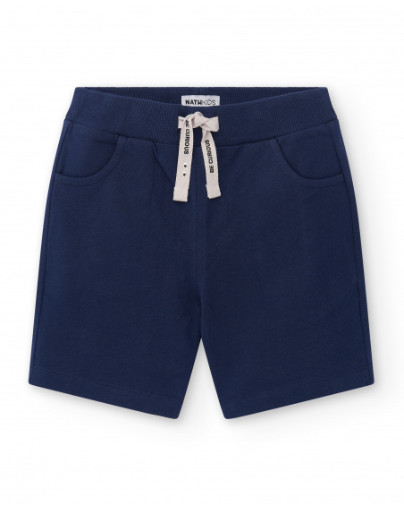 Navy knit shorts with pockets for boy Basics Boy collection