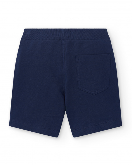 Navy knit shorts with pockets for boy Basics Boy collection