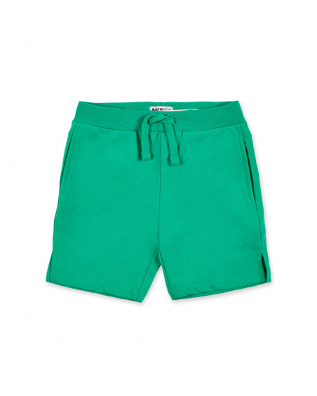 Green knit shorts for boy Basics Boy collection