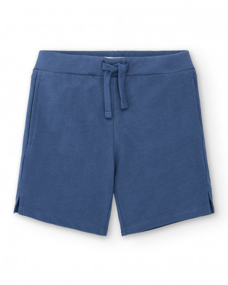 Blue knit bermuda for boy Basics Boy collection