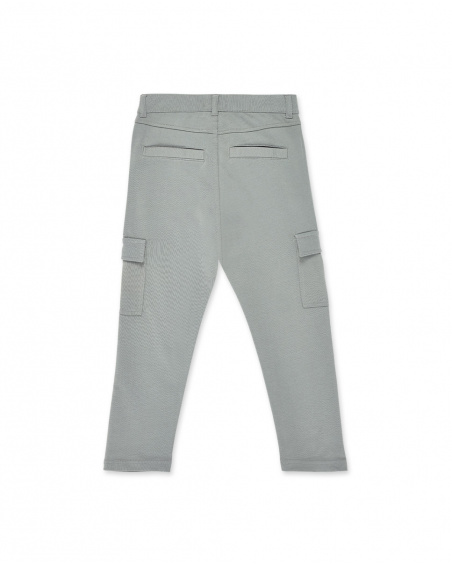 Gray knit cargo pants for boy Urban Attitude collection