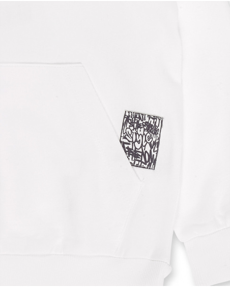 White knit sweatshirt for boy Urban Attitude collection