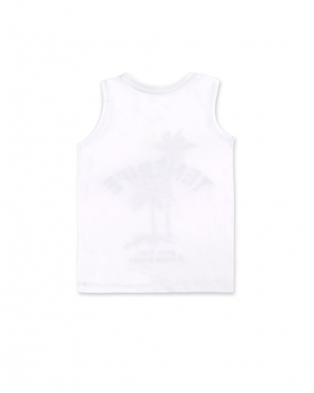 White knit tank top for boy Tenerife Surf collection