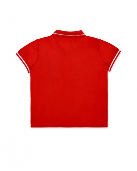 Red knit polo for boy Kayak Club collection