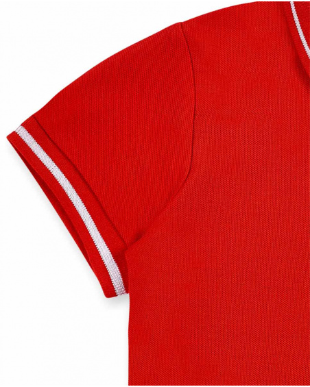 Red knit polo for boy Kayak Club collection