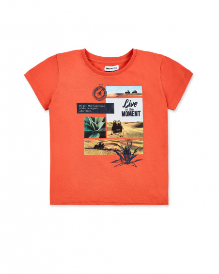 Orange knit t-shirt for boy My Plan To Escape collection