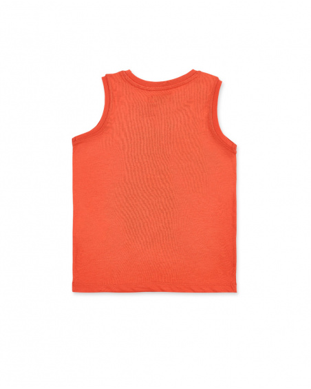 Orange knit tank top for boy My Plan To Escape collection