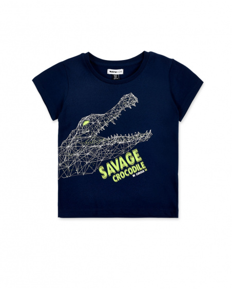 Navy knit t-shirt for boy Supernatural collection