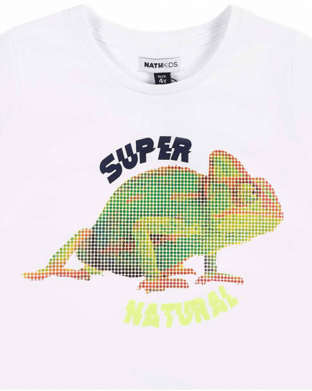 Chameleon white knit t-shirt for boy Supernatural collection
