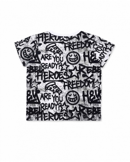 Graffiti white knit t-shirt for boy for boy Urban Attitude