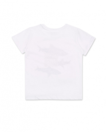 White knit t-shirt for boy Game Mode collection
