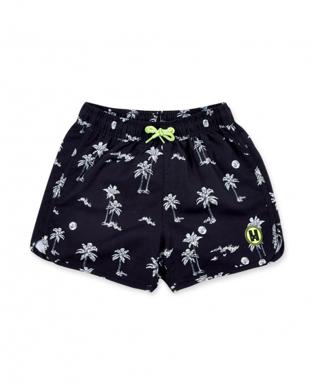 Black Bermuda shorts for boy Tenerife Surf collection