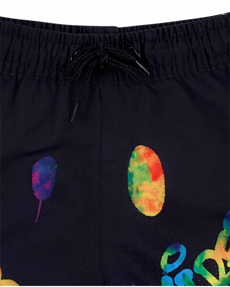 Black Bermuda shorts for boy Urban Attitude collection