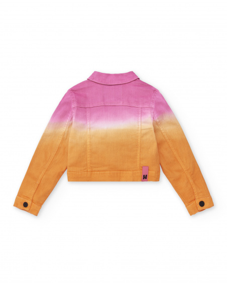 Pink orange denim jacket for girls for girl Sunday Brunch