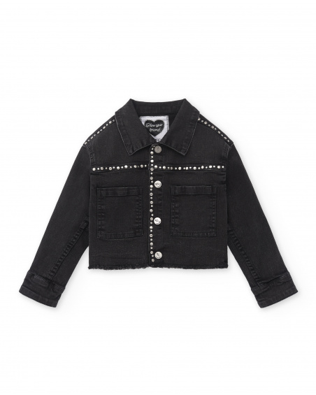 Black denim jacket for girl Ultimate City Chic collection