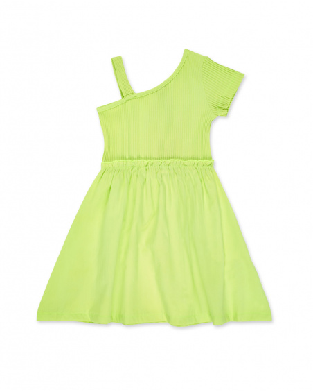Green knit dress for girl Neon Jungle collection