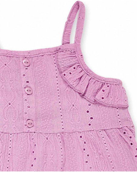 Pink knit dress for girl Carnet De Voyage collection