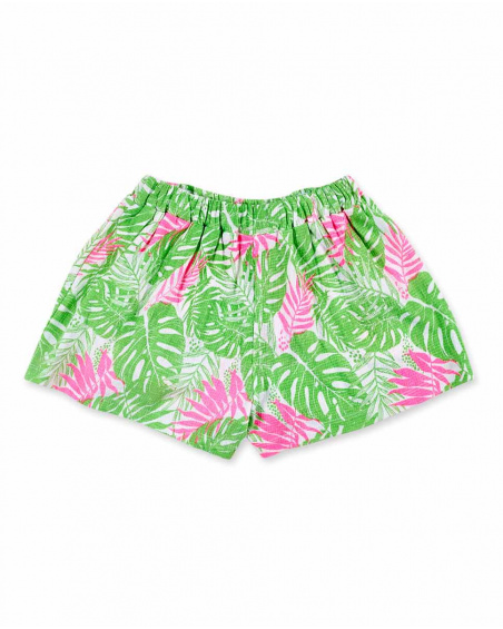 Green knit shorts for girl Neon Jungle collection
