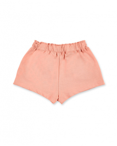 Pink knit shorts for girl Island Life collection
