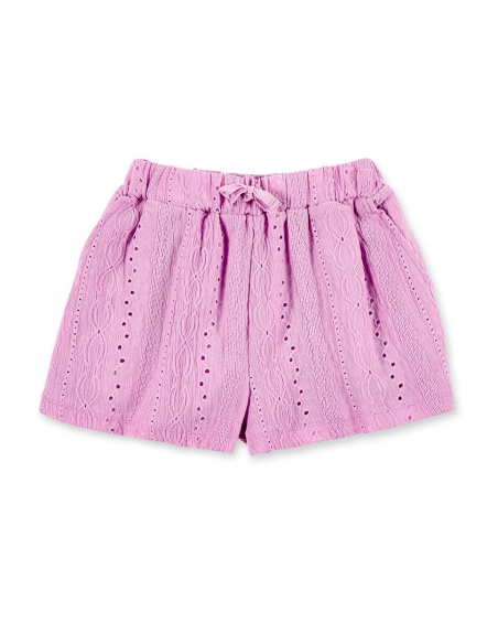 Pink knit shorts for girl Carnet De Voyage collection