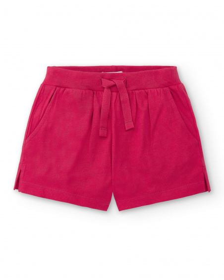 Red knit shorts for girl Basics Girl collection