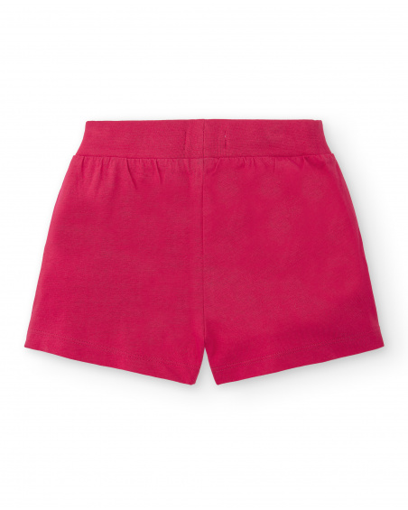 Red knit shorts for girl Basics Girl collection