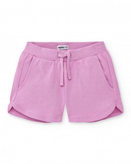 Pink knit shorts for girl Basics Girl collection