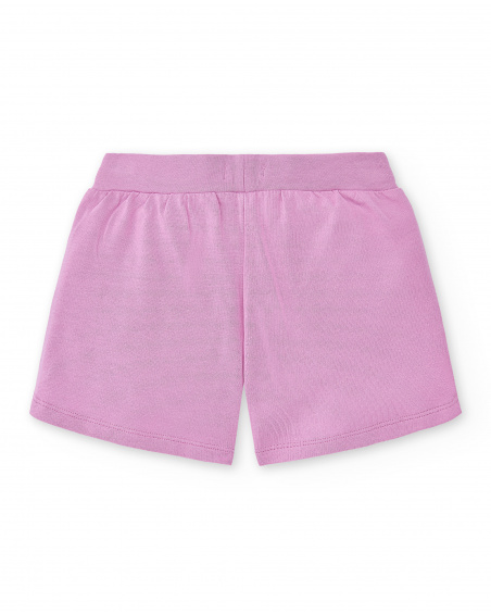 Pink knit shorts for girl Basics Girl collection