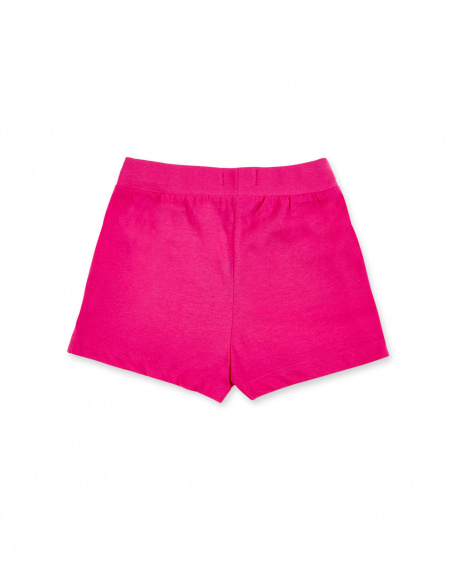 Fuchsia knit shorts for girl Basics Girl collection