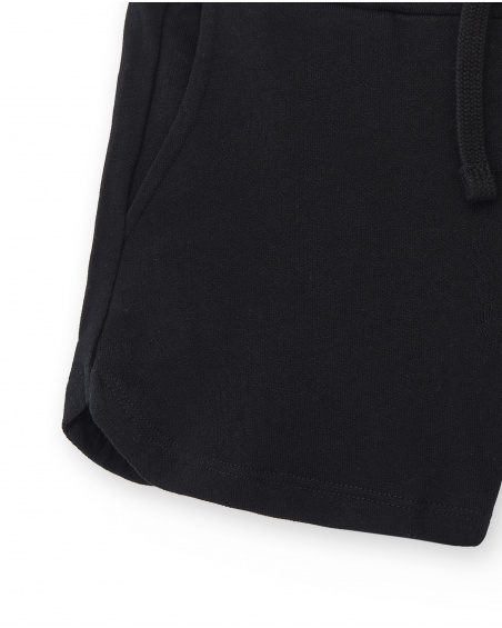 Black knit shorts for girl Basics Girl collection
