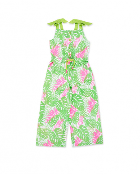 Green knit jumpsuit for girl Neon Jungle collection