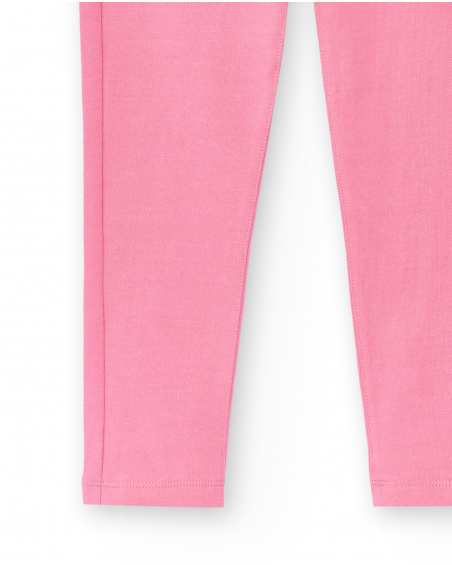 Pink knit jeggings for girl Neon Jungle collection