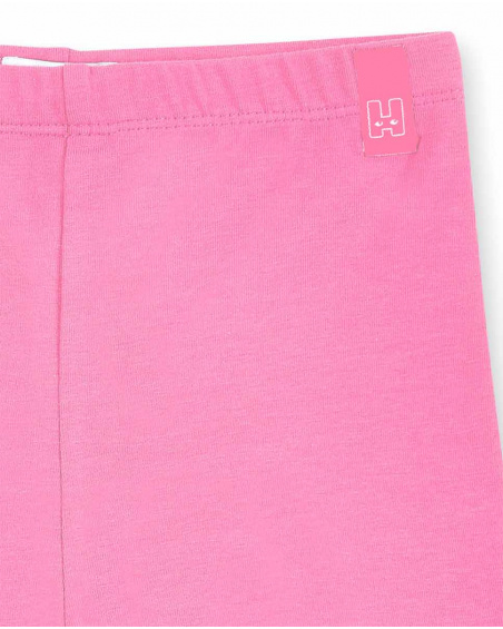 Pink knitted cycling leggings for girl Basics Girl collection