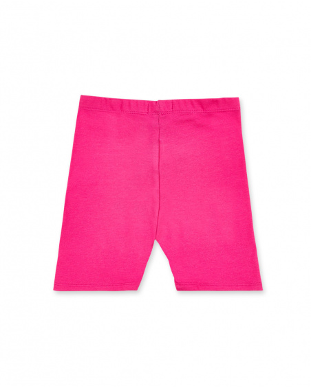 Fuchsia knitted cycling leggings for girl Basics Girl collection