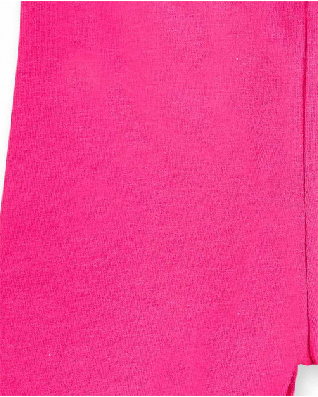 Fuchsia knitted cycling leggings for girl Basics Girl collection