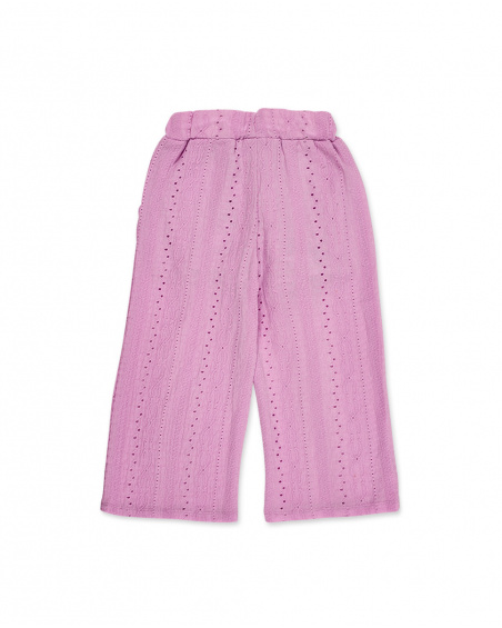 Pink knit pants for girl Carnet De Voyage collection