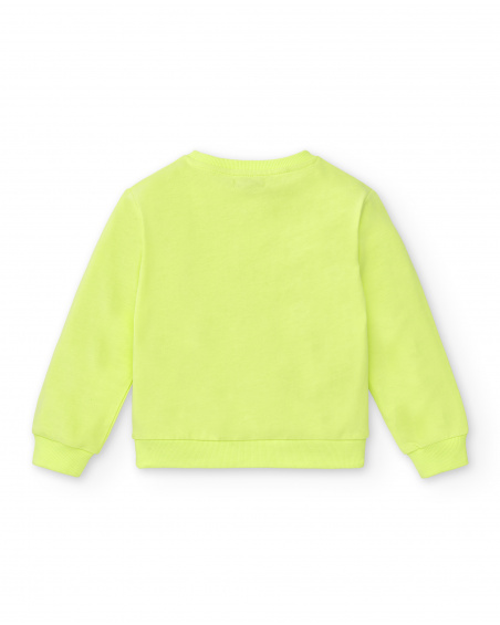 Green knit sweatshirt for girl Neon Jungle collection