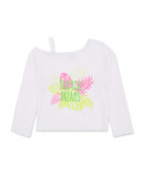 Camiseta larga punto blanco niña Neon Jungle