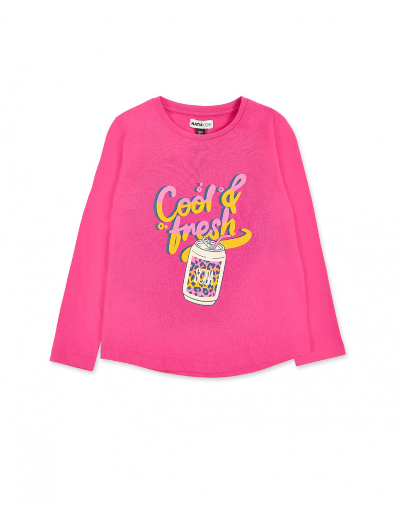 Camiseta punto fucsia niña Sunday Brunch