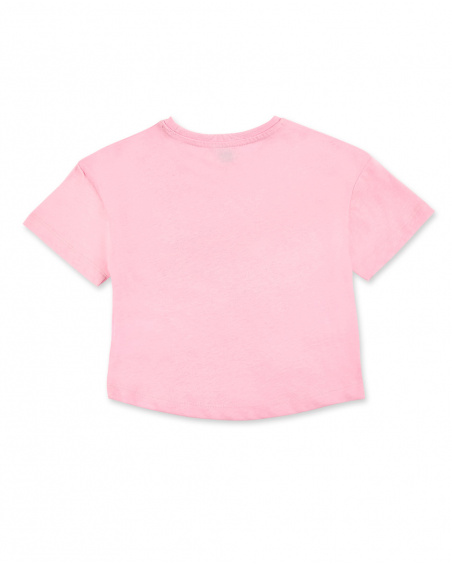 Pink knit t-shirt for girl California Chill collection