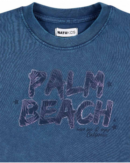 Navy knit t-shirt for girl California Chill collection