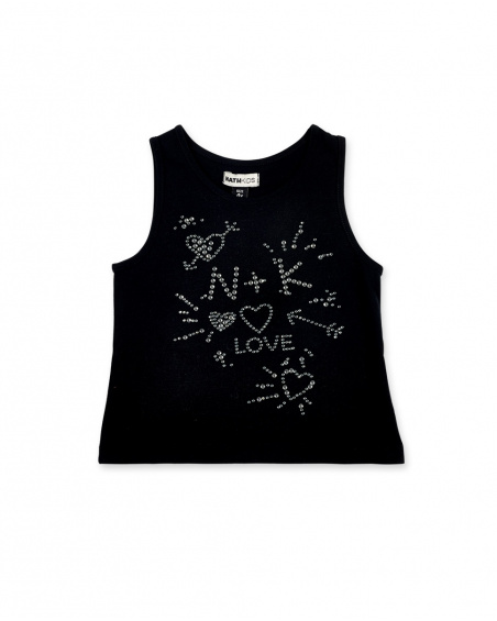 Black knit tank top for girl Ultimate City Chic collection