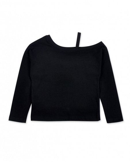 Black knit t-shirt for girl Ultimate City Chic collection