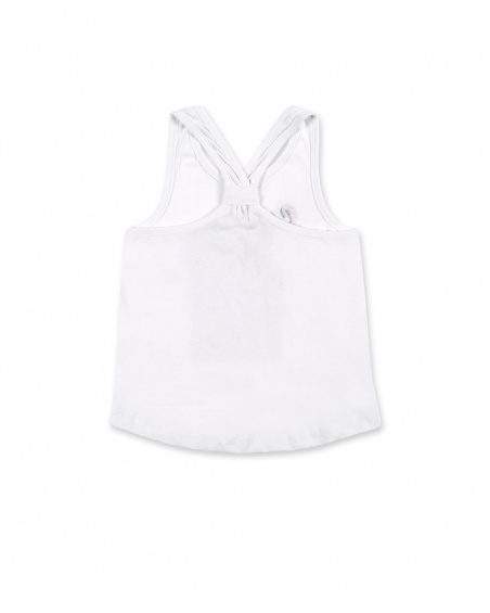 White knit tank top for girl Carnet De Voyage collection