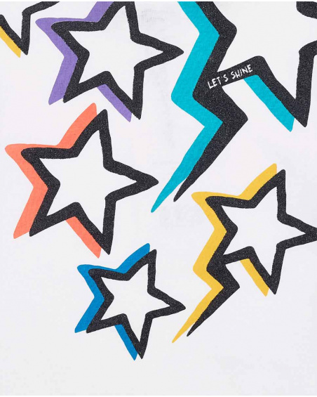 Camiseta punto blanco niña Summer Vibes