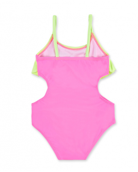 Green fuchsia swimsuit for girl Neon Jungle collection
